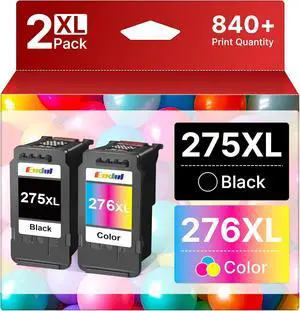 275XL 276XL Replacement for Ink 275 and 276 PG-275 CL-276 Black Color Ink Cartridges Combo Pack Compatible for Pixma TS3522 TR4720 TS3500 TS3520 TR4722 (1 Black, 1 Tri-Color)