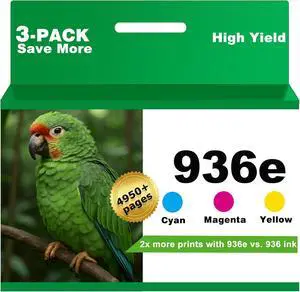 936e Ink Cartridges Tri-Colors Combo Pack Compatible for HP 936 for OfficeJet 9122e; Pro 9120e 9120 9125e 9125 9128e 9135e 9135 9110b 9120b 9130b 9130; Pro Wide Format 9730e 9730 (Cyan Magenta Yellow)
