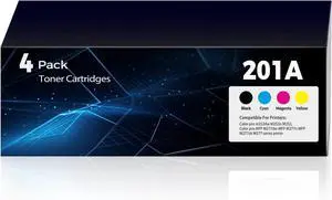 201A 201X Toner Cartridges Replacement Pro MFP M277dw M252dw for HP 201A 201X Toner (with Chip) CF400A CF400X CF401A CF402A CF403A Works for M277c6 M277n M277 M252n Printer 4Pack(1BK+1C+1M+1Y)