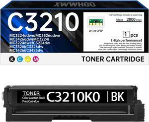 C3210 C3224 Black Toner Cartridge High Yield Compatible with Lexmark C3210 C3224 Toner Cartridge Work for C3224 C3326 C3426 MC3224 MC3326 MC3426 Printer(with Chip)