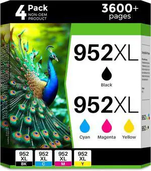Compatible 952XL Ink Cartridges Replacement for 952 952XL Ink Cartridges Combo Pack Works with OfficeJet Pro 7740 8710 8720 8702 7720 8210 8216 8715 8725 8730 8740 Printers (4 Packs)