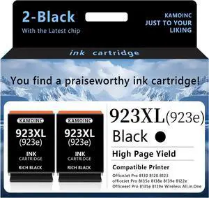 923e 923xl Black Ink Cartridges Replacement for hp923 923e Black Ink cartridges for OfficeJet Pro 8135e 8130e 8139e 8138e 8122e 8120 8124e 8125e 8130 8132e 8134e Printer 2Black