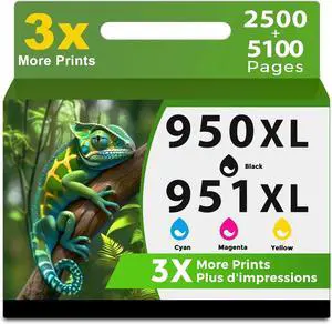 950XL 951XL Ink Cartridges Replacement for HP 950 951 HP950 HP951 XL 4 Combo Pack Black CMY Work for HP OfficeJet Pro 8600 8610 8620 8630 8100 8110 8600 8615 8616 8625 8640 8660 251dw 271dw 276dw