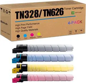 TN-328 TN-626 TN328 TN626 Toner Cartridge Use for Konica Minolta bizhub C250i C251i C300i C301i C360i C361i C450i C451i C550i C551i C650i C651i Printers (4 Pack)