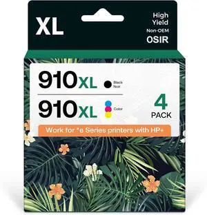 910XL Ink Cartridge Combo Pack Compatible for HP 910 Ink Work with *e Series Printers that Activated Hp+ Service for OfficeJet Pro 8012 8015e 8022 8022e 8025 8025e 8028 8028e 8035 Printers(4 Pack)