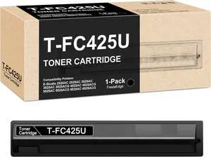 TFC425U T-FC425U Black Toner Compatible for Toshiba T-FC425U-K TFC425U Toner Cartridge for E-Studio 3525AC 3525ACG 4525AC 4525ACG 5525AC 5525ACG 6525AC 6525ACG Printer - 1 Pack T-FC425U-K Black