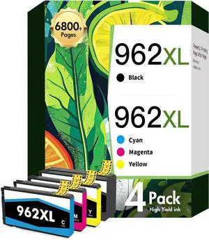 962XL 962 Ink Cartridges Combo PackReplacement for HP Ink 962XL Black and 962 Color for HP OfficeJet Pro 9010 Series 9015 9018 9025 9020 9012 9014 9016 9019 9022 9026 9027 9028 9029 Printer