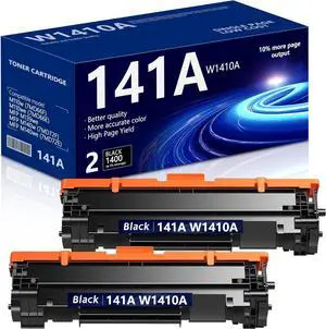 141A Toner Cartridge 1,400 Pages Compatible 141A Toner Replacement for HP 141A W1410A 141X W1410X Black Toner Cartridge to Use with Laser Pro M110w MFP M140w M139(2Pack ,Black)