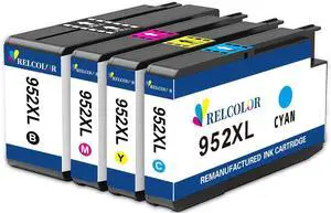 952XL Ink Cartridges Black Color Combo Pack for HP 952 XL Printer OfficeJet Pro 7740 HP952 HP952XL for 8710 8720 8715 8210 8740 8702 8725 7720 8730 8700 8200 8216 8714 8745 8728 Cyan Magenta Yellow