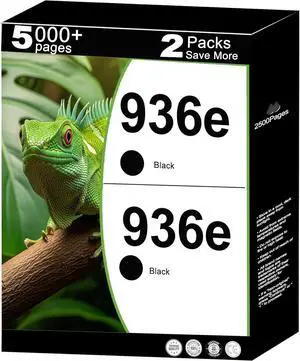 936e Ink Cartridges Black 2 Pack Replacement for HP 936 XL 936XL Compatible for OfficeJet 9122e; Pro 9120e 9120 9125e 9125 9128e 9135e 9135 9110b 9120b 9130b 9130; Pro Wide Format 9730e 9730 Printers