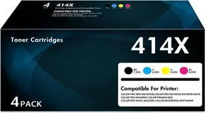 414X Toner Cartridges 4 Pack M479fdw| Replacement for HP 414X 414A Works for Color Laserjet Pro MFP M479fdw M479fdn M454dw M454dn M479 M454 Printer Ink| Black Cyan Yellow Magentawith chip