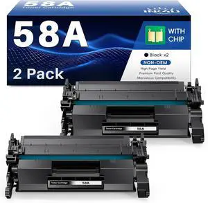 INK4U 58A Toner Cartridge Black Compatible Replacement for 58A CF258A Toner Cartridge 58X CF258X for Laserjet Pro M404dn M404dw M404n, MFP M428fdw M428dw M428fdn Printer (Black 2-Pack)