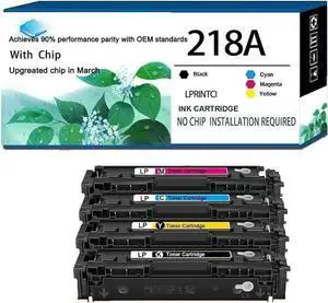 218A 218X Toner Cartridges(with Chip) W2180A W2181A W2182A W2183A Replacement for HP Color Pro MFP 3301cdw 3301fdw 3201dw 3301sdw Printer(4 Pack