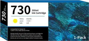 Compatible Replacement for HP 730 Ink Cartridges 300ml Yellow P2V70A for DesignJet T1600 T1700 T2600 Printer Ink 1-Pack