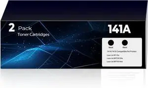 141A Toner Cartridges 2 Black Replacement Pro M110w for HP 141A 141X Toner (with Chip) W1410A W1410X Works for MFP M140w M139(2 Black)