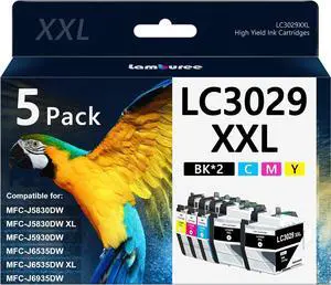 LC3029XXL Ink Cartridges with Super High-Yield Replacement for Brother LC3029 XXL Work with MFC-J5830DW MFC-J5830DW XL MFC-J5930DW MFC-J6535DW MFC-J6535DW XL MFC-J6935DW Printers (5 Pack)