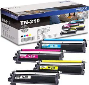 4 Pack TN210 BK/C/M/Y Toner Cartridge Ink High Yield Replacement for Brother HL-3040CN 3045CN 3070CW 3075CW 8070 8370 MFC-9010CN 9120CN 9125CN 9325CW 9320CN/CW DCP-9010CN 4PK