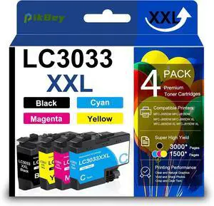 LC3033 LC3033XXL Ink Cartridges Super-High Yield Replacement for Brother LC3033 BK/C/M/Y Ink LC3033 XXL Ink Cartridges Work for MFC-J995DW MFC-J815DW MFC-J805DW MFC-J995DW XL Printer (4-Pack)