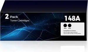 148A W1480A Toner Cartridges Replacement 4001dw 4001dn 4001n for HP 148A 148X W1480A Toner (with Chip) W1480A W1480X Works for MFP 4101fdw 4101fdn Printer (2Black)