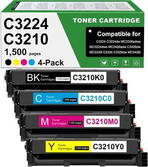 C3224 C3210 Toner Cartridge Compatible for Lexmark C3210K0 C3210C0 C3210M0 C3210Y0 Toner for C3224 C3210 C3326 C3426 MC3224 MC3326 MC3426 Laser Printers Ink 2000 Pages (BCYM,4 Pack with Chip)