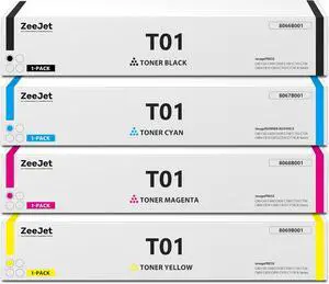 T01 Toner Cartridges High-Yield Replacement for Canon T01 Toner for imagePRESS C60 C65 C600 C650 C700 C710 C750 C800 C810 C850 C910 C710CA Series Printer Ink 4-Pack Black Cyan Magenta Yellow