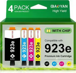 923XL 923e 923 Ink Cartridges (with Chip) Replacement for HP 923 Ink Cartridges Combo Pack for OfficeJet Pro 8135e 8130e 8139e 8138e 8122e 8120 8124e 8125e 8130 8132e 8134e Printer (4 Pack)