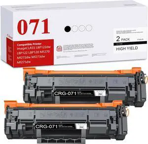 071 Toner Cartridge (1500 Pages) Replacement for Canon 071 071H Compatible with imageCLASS LBP121/LBP122/LBP122dw,MF270/MF272/MF273/MF275 Series Printers | 2Black 071 Toner Cartridge (1500 Pages) Replacement for Canon 071 071H Compatible with imageCLASS LBP121/LBP122/LBP122dw,MF270/MF272/MF273/MF275 Series Printers | 2Black