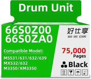 66S0Z00 66S0ZA0 Imaging Unit Drum Unit Remanufactured Compatible with MS531 MS631 MS632 MS639 MX532 MX632 XM3350 M3350 MS531dw MS631dw MS632dwe MX532adwe MX632adwe Printer (66S0Z00-1Pack)
