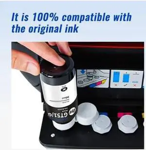 4 Pack Ink Bottle GT53 Enhanced BK GT52 M,C,Y (300ml Total) Compatible for HP GT 5810/5820 / 5800/315 All-in-One Deskjet Series Models (M0H54AL M0H55AL M0H56AL 1VV22AL) GT53XL/ GT51XL