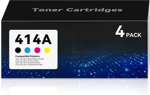 414A Toner Cartridges Color Laser Jet Pro MFP M479fdw M454dw Compatible for HP 414A 414X Toner Cartridge Work for Pro M479fdw M454dw M479fdn M454dn Enterprise M480f M455dn Printer 4 Pack(1BK+1C+1M+1Y)