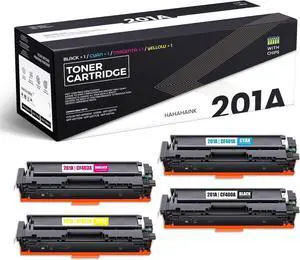 High Yield Compatible 201A Toner Cartridge Replacement for HP 201A | CF400A CF401A CF403A CF402A (with chip) to use with Pro M252dw M252n MFP M277n MFP M277dw MFP M277c6 MFP M274n (1BK/1C/1M/1Y)