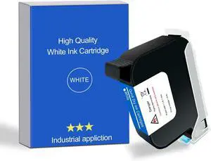 42ML Quick-Dry White Ink Cartridge 1 INCH Replacement for Handheld Inkjet Printer Coding Machine Portable Printhead Inkjet Printer