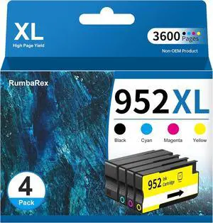 952XL Ink Cartridges Combo Pack (4-Pack, Black/Cyan/Magenta/Yellow) Replacement for HP 952 XL Ink Cartridge for OfficeJet Pro 8710 8720 7740 8210 8715 7720 8702 8725 8740 8730 8700 8200 Printer Ink