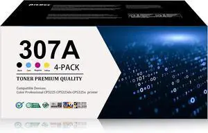 307A Toner Cartridges Set (1Black/1Cyan/1Magenta/1Yellow) Replacement for HP 307A CE740A CE741A CE742A CE743A Toner Cartridge Compatible for Color Professional CP5225 CP5225N CP5225DN Series Printer
