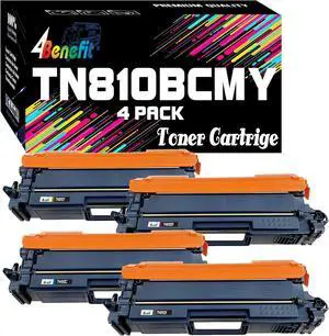 Compatible [4-Pack] TN810 Toner Cartridge Replacement for TN-810 for HL-L9410CDN L9430CDN L9470CDN EX470W MFC-L9610CDN L9630CDN L9670CDN EX670W, (1Black, 1Cyan, 1Magenta, 1Yellow)