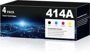 414A Toner Cartridges Set Pro MFP M479fdw M454dw Compatible with HP 414A W2020A HP414A 414X W2020X Toner 4 Pack(with Chip) for Laserjet MFP M479fdw M454dw M454dn M455dn M479fdn Printer