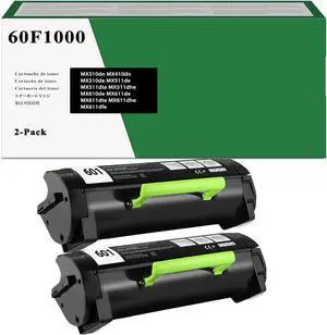 60F1000 601 Black Toner Cartridge 2 Black Compatible for MX310 MX310dn MX410 MX410de MX510 MX510de MX511 MX511dte MX511dhe MX511de MX610 MX610dw MX611 MX611de MX611dhe