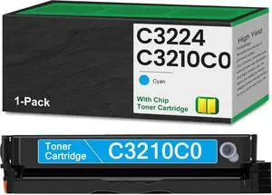 Remanufactured C3224 C3210C0 Cyan High Yield Toner 1-Pack 2,000 Pages Replacement for Lexmark C3210C0 Toner for C3224 C3326 C3426 MC3224 MC3326 MC3426 Series Printer Toner