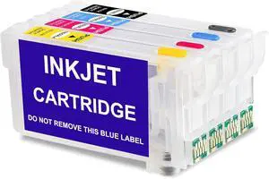 KHY T822XL Sublimation Ink Cartridges with Chip WF-3820 Empty Refillable Ink Cartridges 822XL with for Workforce Pro WF-3820 WF-4820 Wf-4830 Wf-4833 Wf-4834 Empty Refillable Ink Cartridge