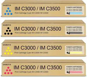 IMC3000 IMC3500 Toner Cartridge IM C3000 IM C3500 842251 842252 842253 842254 Toner Replacement for Ricoh Savin Lanier IM C3000 IM C3500 Printer Toner (Black Cyan Magenta Yellow,4 Pack)