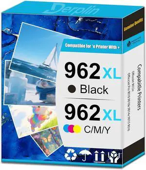 962XL 962 XL High Yield Pigment Ink Cartridge Use for OfficeJet 9012e OfficeJet Pro 9010 9010e 9014e 9015 9015e 9016 9018 9018e 9019 9019e 9020 9020e 9022e 9025 9025e 9028e Printers (4 Pack)