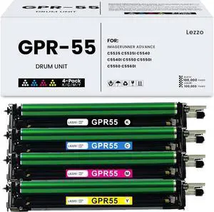 GPR-55 GPR55 Drum Unit 4-Pack GPR55 GPR-55 Drum Replacement for Canon GPR-55 GPR55 Drum for ImageRUNNER Advance C5535 C5535i C5540 C5540i C5550 C5550i C5560 C5560i Printer(1 Set 4 Color)