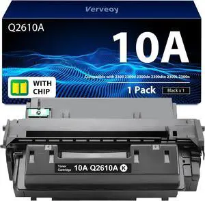 10A Q2610A High Yield Black Toner Cartridge Replacement for HP Laserjet 2300 2300d 2300dn 2300dtn 2300n Printer, 1 Pack with Chip