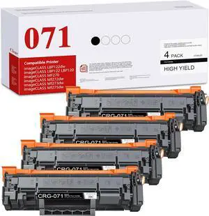 071 Toner Cartridge (1500 Pages) Replacement for Canon 071 071H Compatible with imageCLASS LBP121/LBP122/LBP122dw,MF270/MF272/MF273/MF275 Series Printers | 4Black 071 Toner Cartridge (1500 Pages) Replacement for Canon 071 071H Compatible with imageCLASS LBP121/LBP122/LBP122dw,MF270/MF272/MF273/MF275 Series Printers | 4Black
