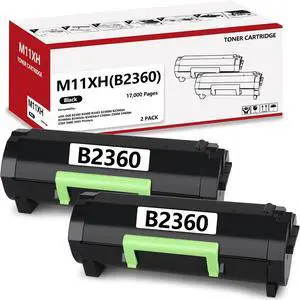 B2360 High Yield Black Toner Cartridge 8,500 Pages 2 Pack Compatible for M11XH B2360dn Toner Cartridge Replacement for B3460 B3460dn B3465 B3465dn B2360d B3465dnf Laser Printer