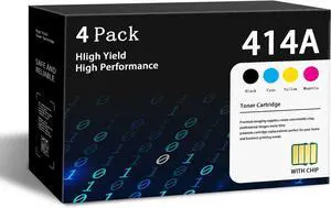 414A Toner Cartridges Replacement for HP 414A Toner Cartridges 4 Pack Color Laserjet Pro MFP M479fdw M479fdn M479dw Pro M454dw M454dn M479 M454 Printer | W2020A W2021A W2022A W2023A (with Chip)