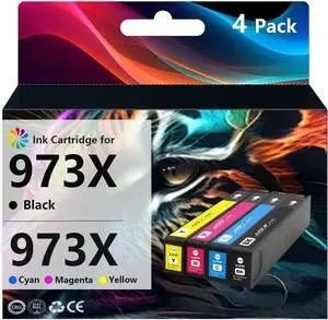 973X Ink Cartridges Compatible for HP 973 X for HP PageWide 352dw 377dw 452dw 452dn 477dw 477dn 552dw 577dw 577z Printers (1 Black, 1 Cyan, 1 Magenta, 1 Yellow)