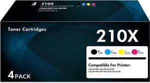 210X Toner Cartridge High Yield 4 Pack | with Chip 4301fdn 4301fdw Replacement for HP 210X 210A W2100X W2100A for Color Laserjet Pro 4201dn 4201dw Pro MFP 4301fdn 4301fdw Printer Ink