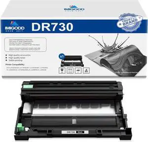 1-Pack DR730 Black Drum Unit Replacement for Brother High Capacity 13,000 Pages with DCP-L2550DW MFC-L2710DW L2750DW L2750DWXL HL-L2350DW L2370DW/DWXL L2390DW L2395DW Printer
