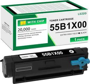 Remanufactured 55B1X00 Black Toner Cartridge 1-Pack (with Chip) 55B1X00 Extra High Yield Toner Replacement for Lexmark 55B1X00 Toner for MS431 MX431 MX432 Series Printer, 55B1X00 Ink
